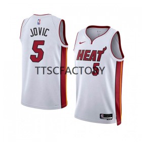 Dres Miami Heat Nikola Jovic 5 Nike 2022-23 Association Edition Bijela Swingman - Muške